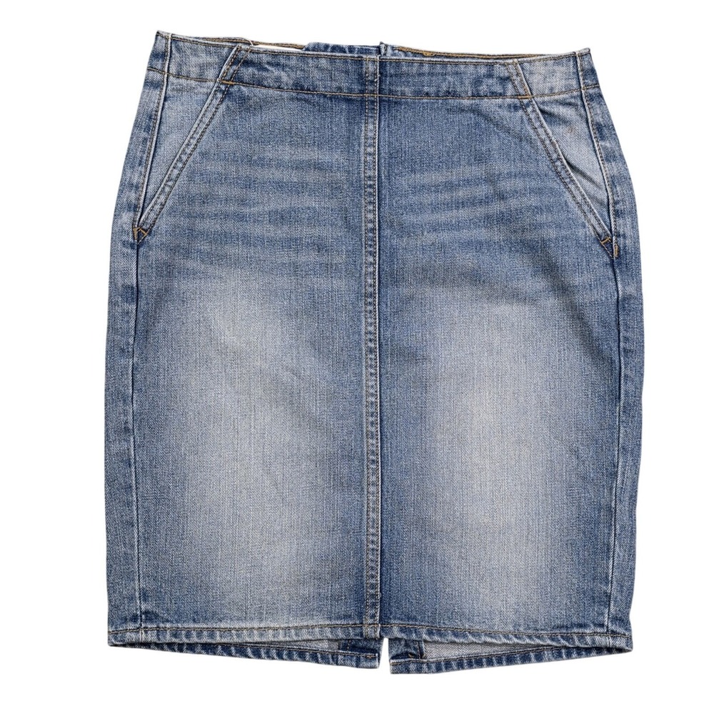 GAP 1969 Women Denim Pencil Skirt 0/24 Jean Mid Scandi Cotton Boho Y2K Cottage - Picture 2 of 9